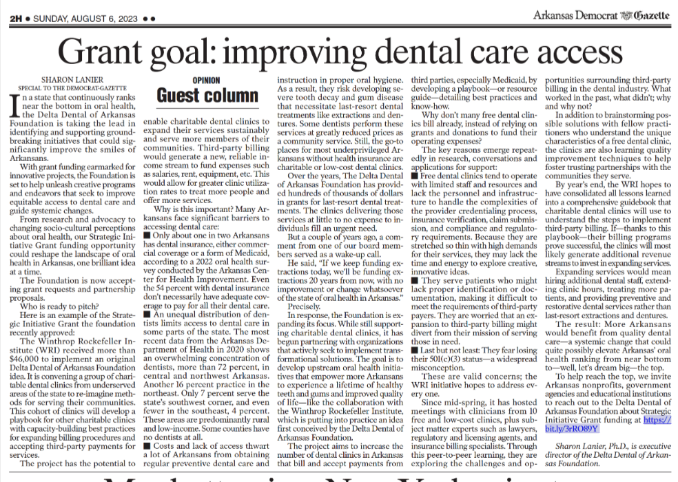 Delta Dental Op-Ed, AR D-G