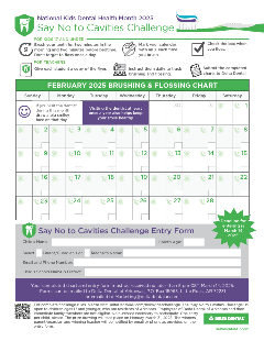 DDAR Say No to Cavities Challenge February 2025 Calendar