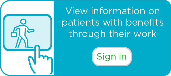 View information on patients with benefits through their work